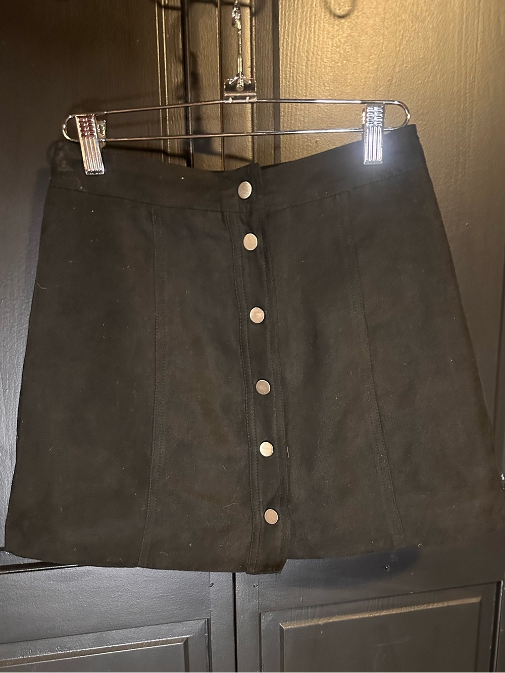 H&M Black Mini Skirt with Front Buttons